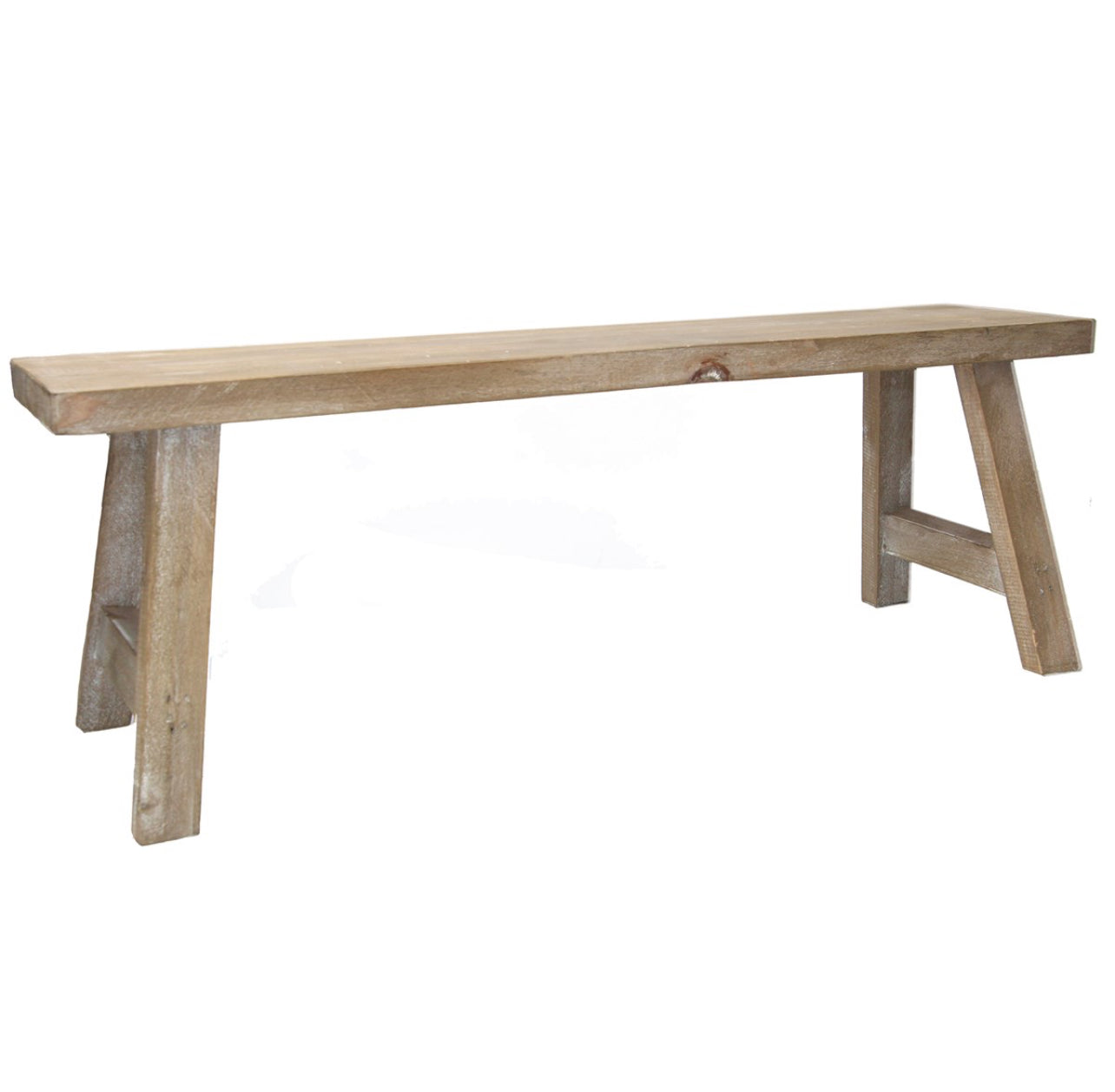 Long Fir Wood Decorative Stool