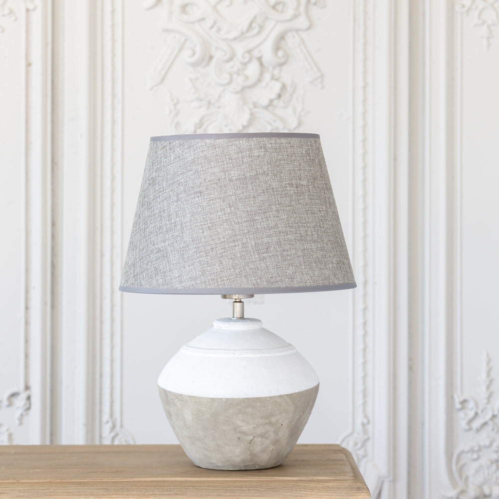 Stoneware Lamp Cali With Grey Shade