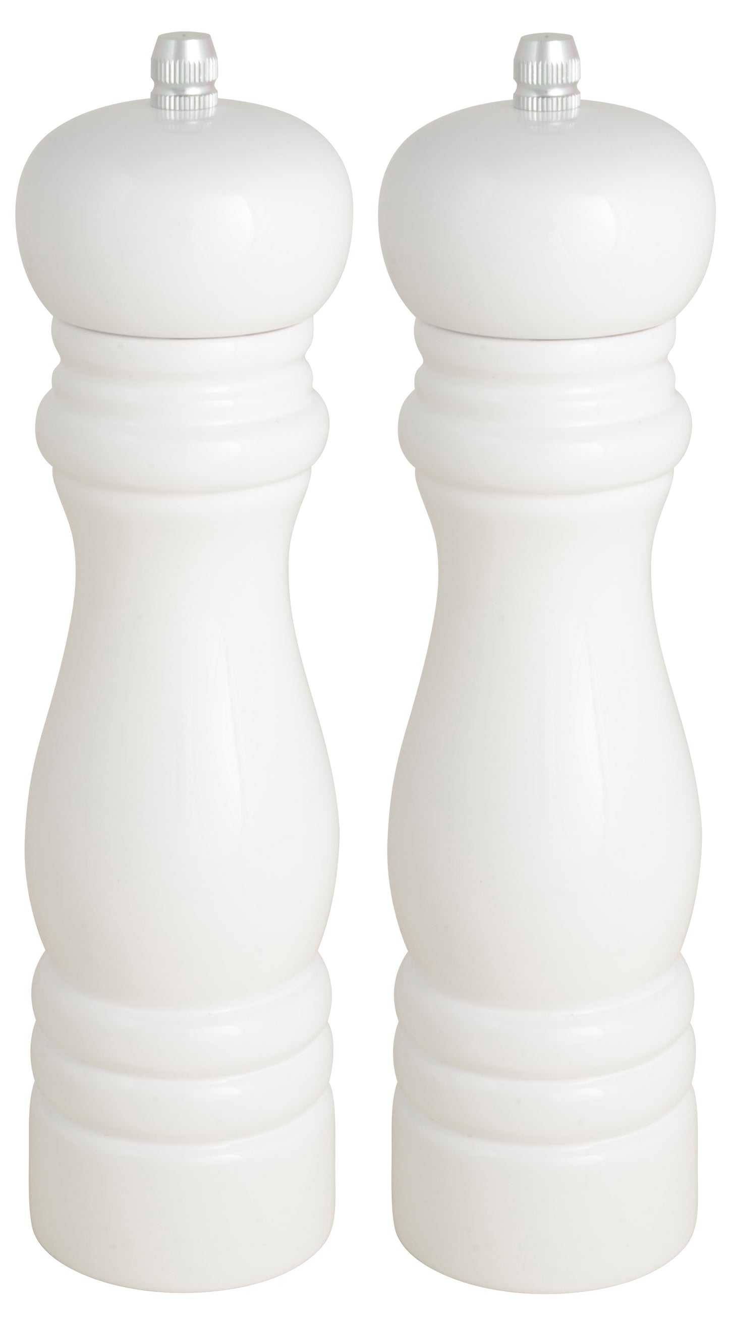 White Salt and Pepper Mills