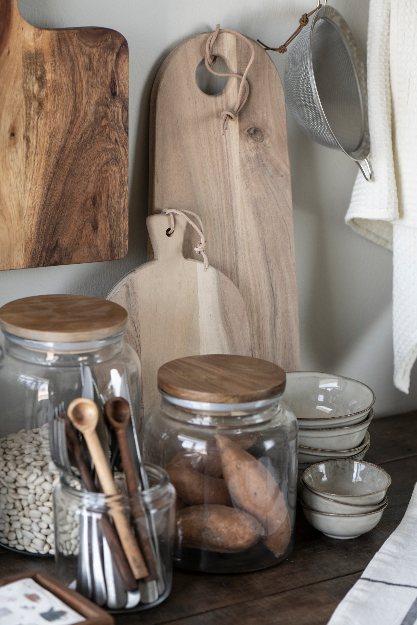 Glass Jar with Wooden Lid - 2 sizes