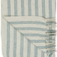 Cream Throw with Light Blue Stripes