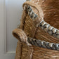 Straw Basket With Grey Braid Rim With Handles - 3 sizes